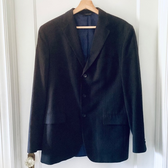 Banana Republic Mens Blue Striped Three Button Cotton Blazer Jacket Modern 40R - Picture 16 of 16